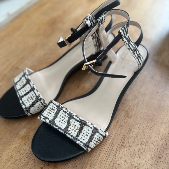 Cole Haan Black and Cream Strappy Sandals - Picture 1 of 6